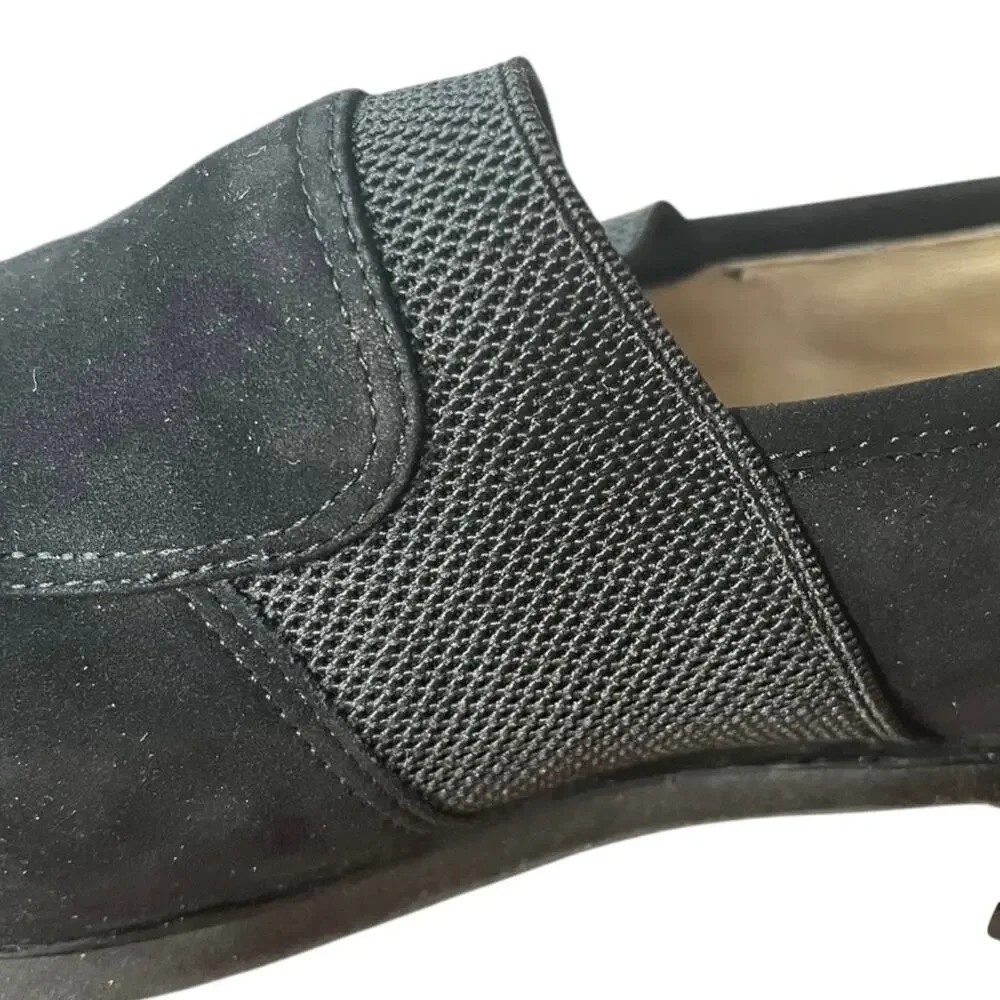 NEW Nordstrom Mystic Black Suede Slip on Loafer Style Flats Women's 10.5